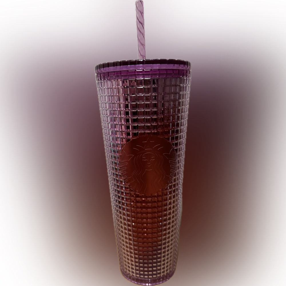 Starbucks- Pink/Purple Iridescent Grid Tumbler